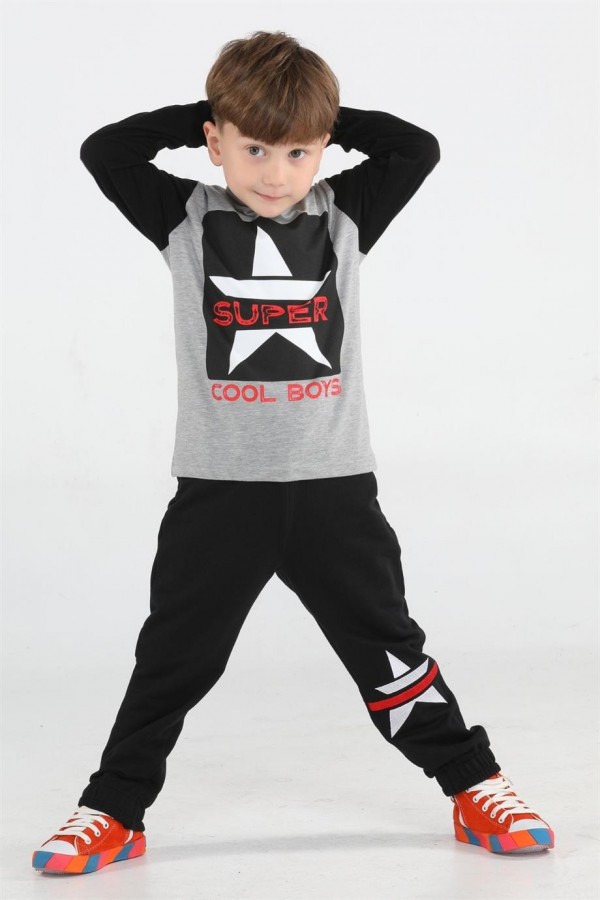 Casabony Super Star Erkek Çocuk Jogger + T-Shirt Takım  Bn-002