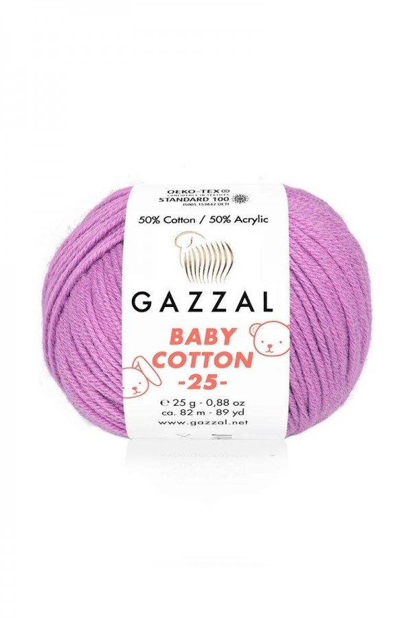Gazzal Baby Cotton 25 El Örgü İpi Dut 3414