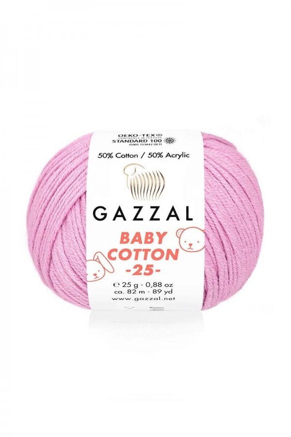 Gazzal Baby Cotton 25 El Örgü İpi Pastel Lavanta 3422