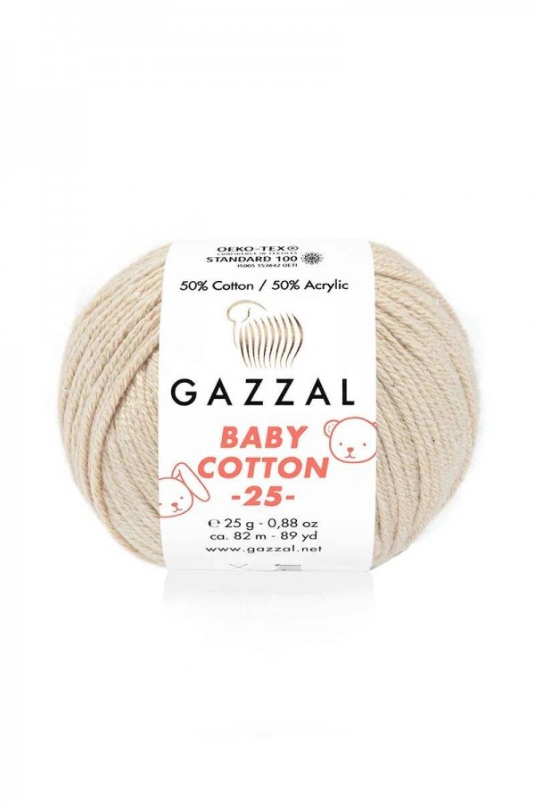 Gazzal Baby Cotton 25 El Örgü İpi İrmik 3446