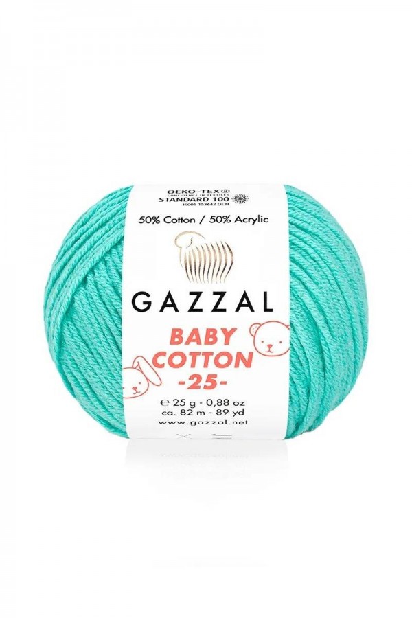 Gazzal Baby Cotton 25 El Örgü İpi Gökyüzü 3452