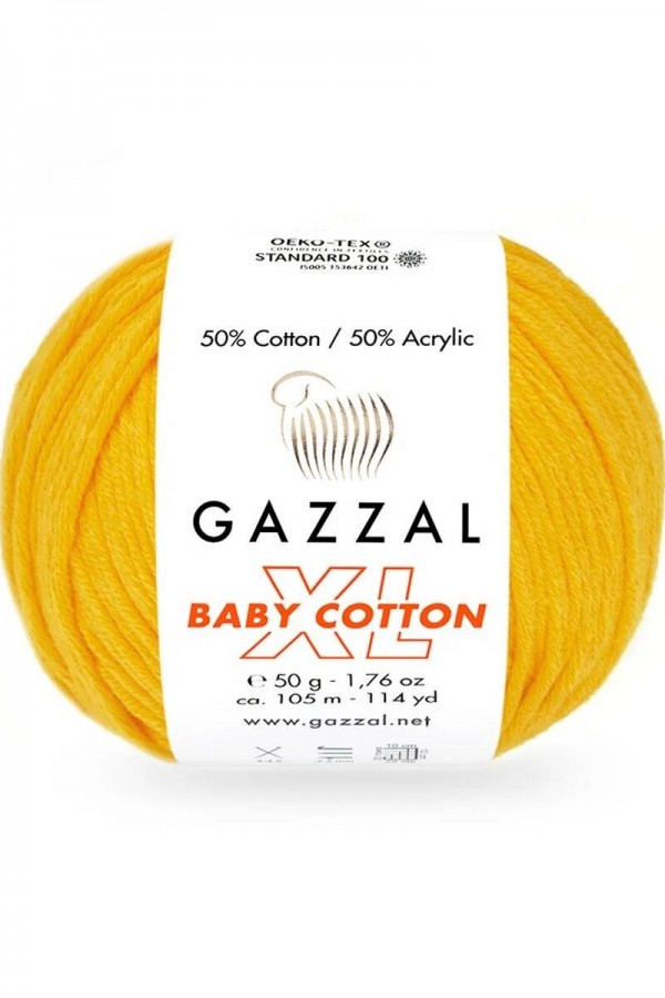 Gazzal Baby Cotton Xl El Örgü İpi Limon 3417