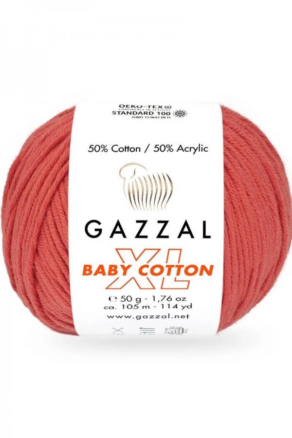 Gazzal Baby Cotton Xl El Örgü İpi Biber Kırmızısı 3418