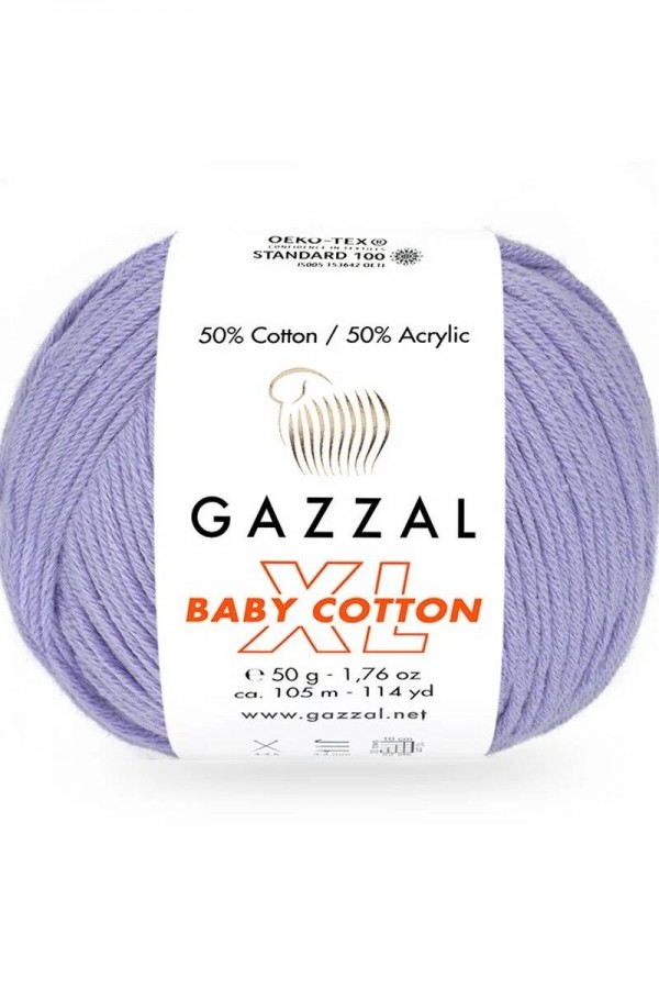 Gazzal Baby Cotton Xl El Örgü İpi Leylak 3420