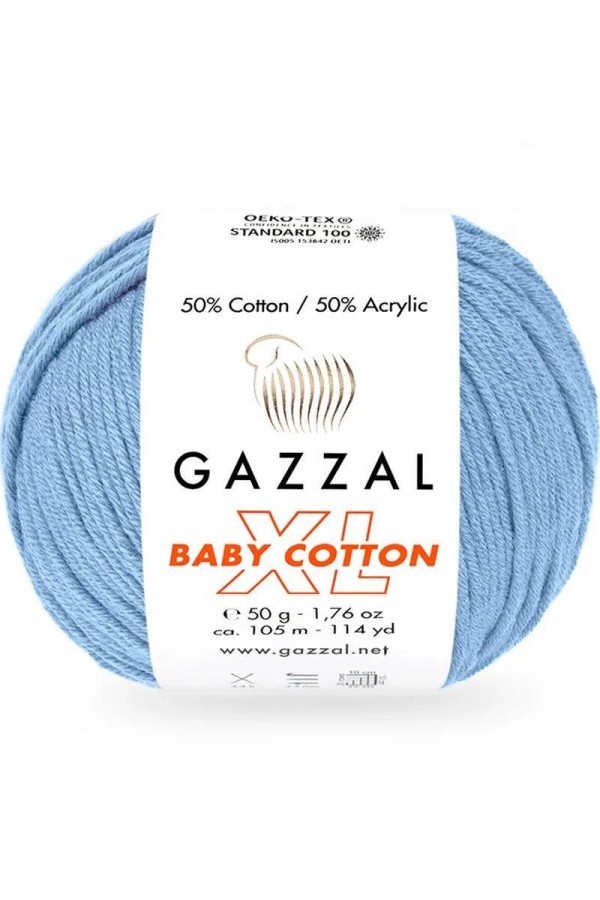 Gazzal Baby Cotton Xl El Örgü İpi Çan Mavi 3423