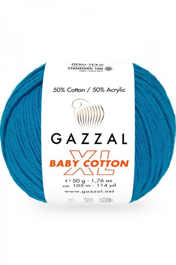 Gazzal Baby Cotton Xl El Örgü İpi Canlı Mavi 3428