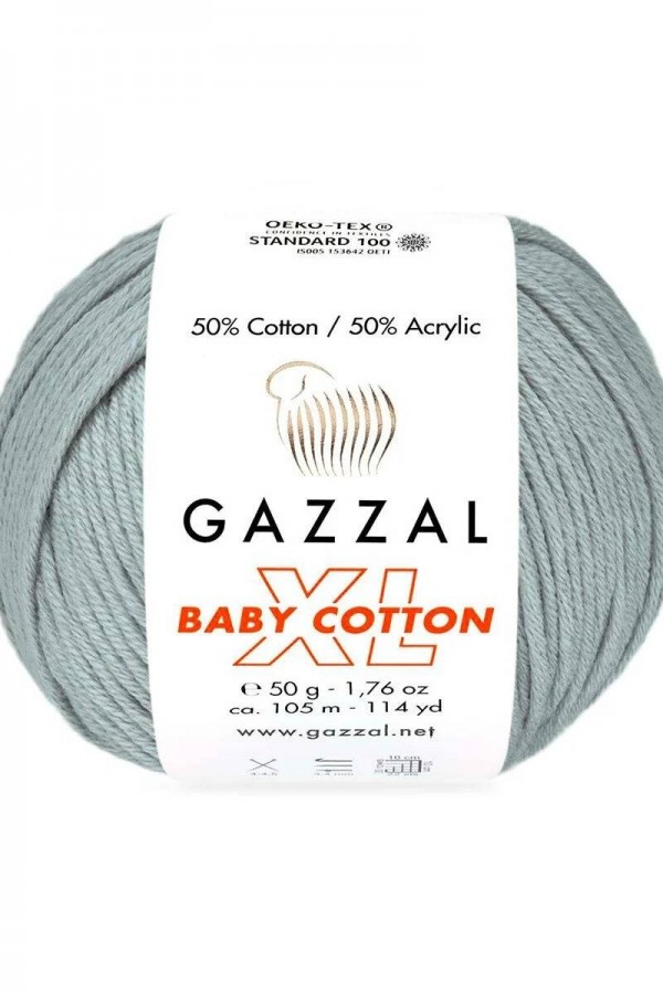 Gazzal Baby Cotton Xl El Örgü İpi Gri 3430