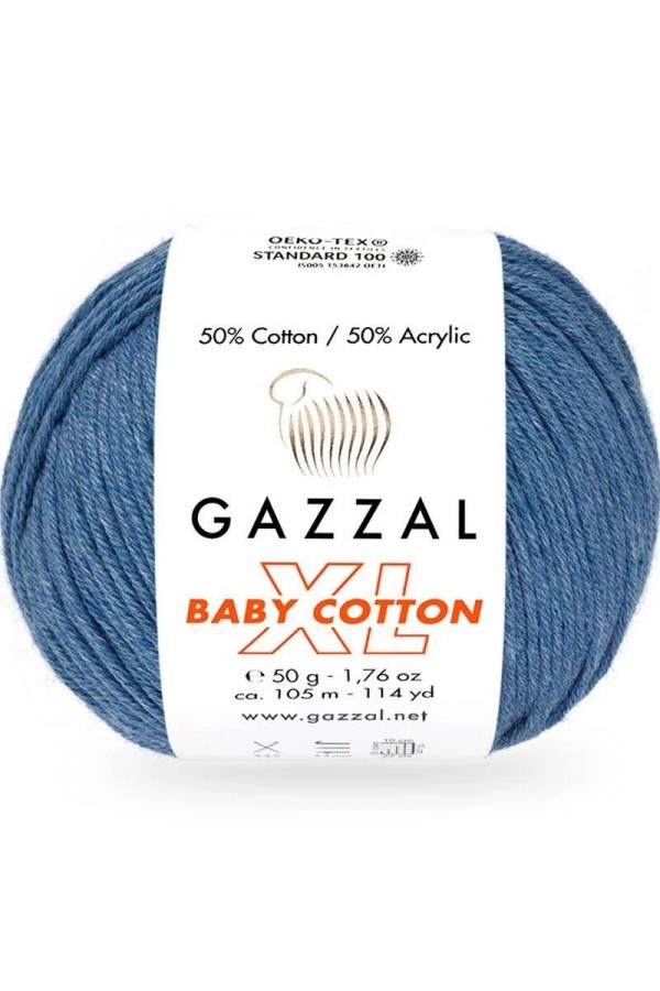 Gazzal Baby Cotton Xl El Örgü İpi Kot Mavi 3431