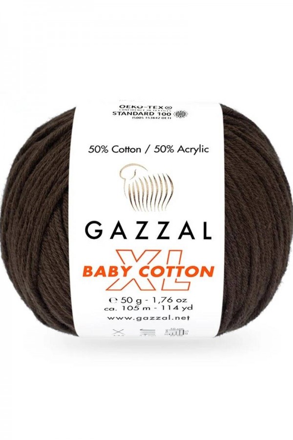 Gazzal Baby Cotton Xl El Örgü İpi Kahverengi 3436