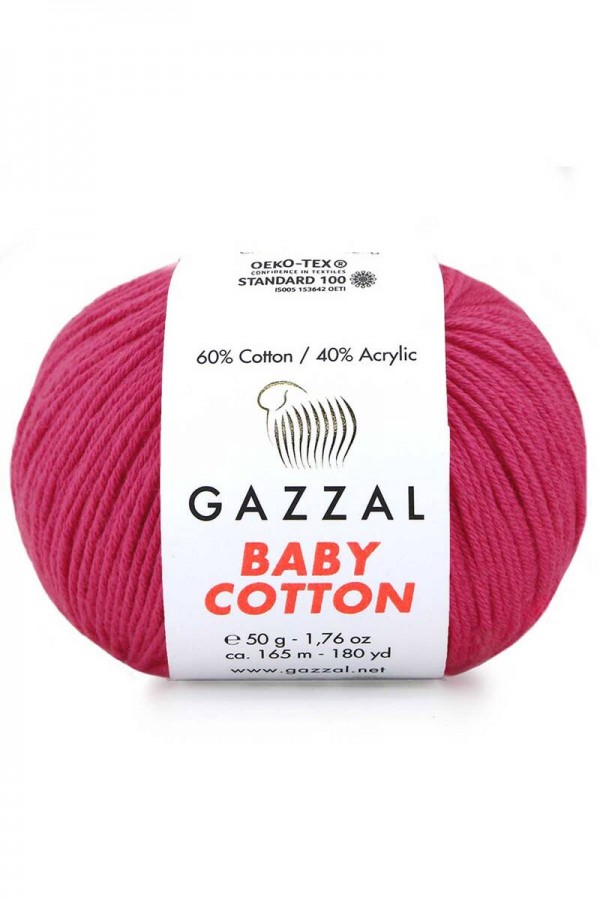 Gazzal Baby Cotton El Örgü İpi Ahududu 3415