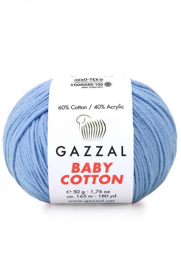 Gazzal Baby Cotton El Örgü İpi Çan Mavi 3423