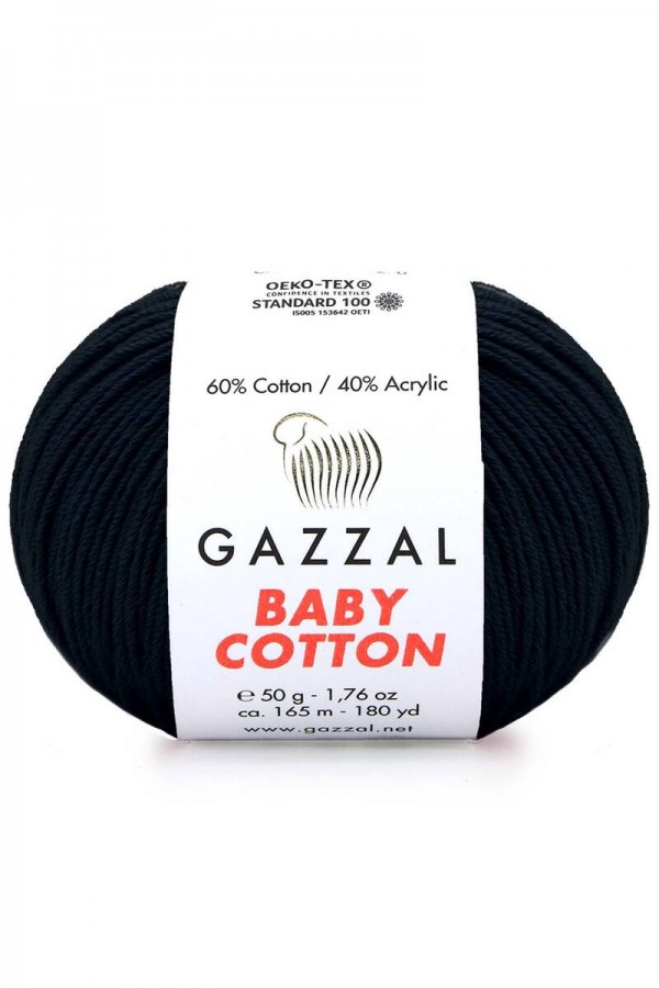 Gazzal Baby Cotton El Örgü İpi Siyah 3433