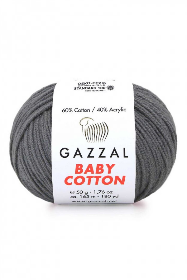 Gazzal Baby Cotton El Örgü İpi Gri 3450