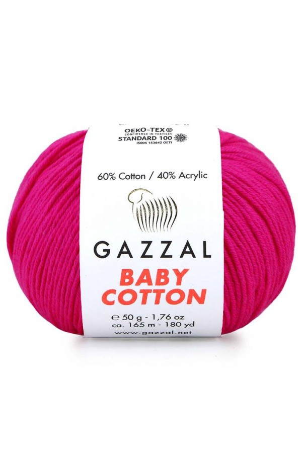 Gazzal Baby Cotton El Örgü İpi Neon Pembe 3461