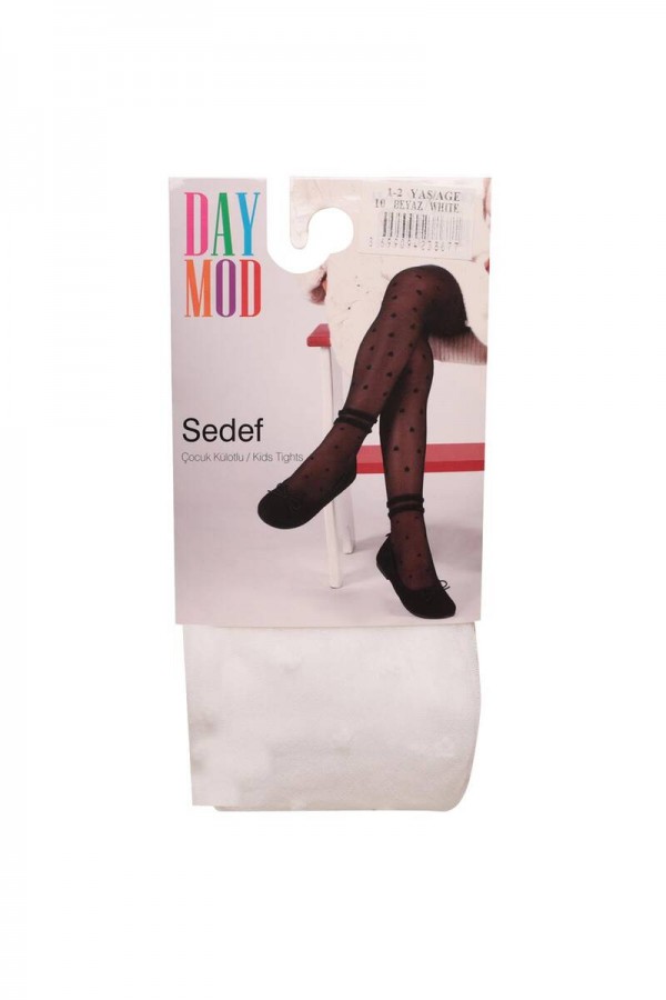 Puantiyeli Kız Çocuk Külotlu Çorap 426 Kod/Renk: Beyaz
