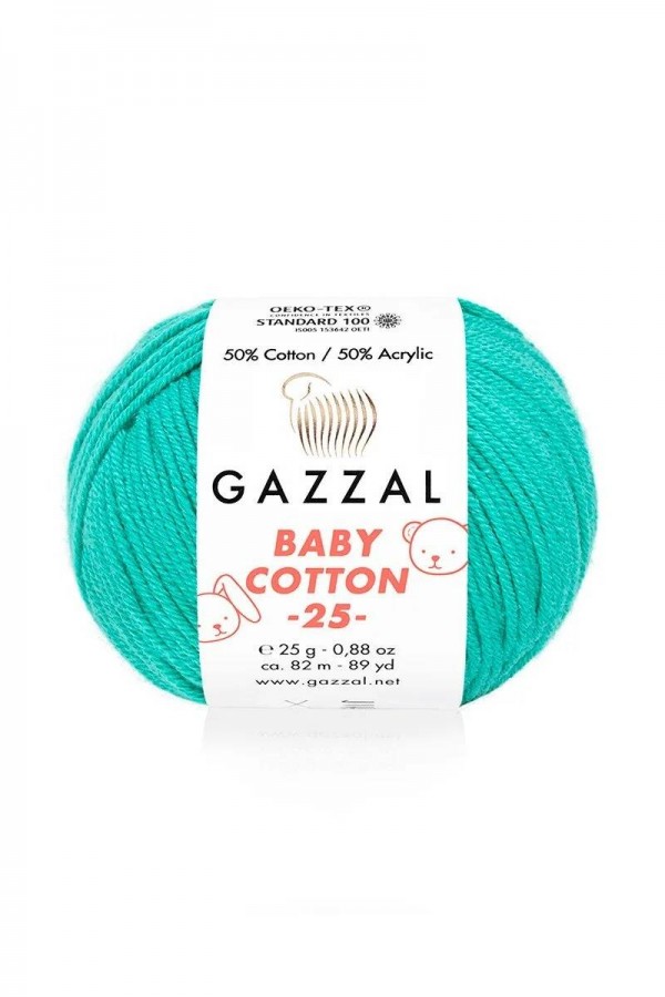 Gazzal Baby Cotton 25 El Örgü İpi Lagün 3426