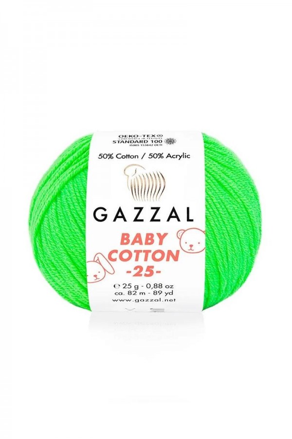 Gazzal Baby Cotton 25 El Örgü İpi Kertenkele 3427