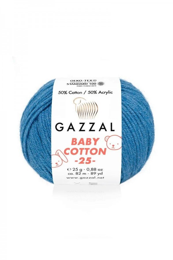 Gazzal Baby Cotton 25 El Örgü İpi Kot Mavi 3431