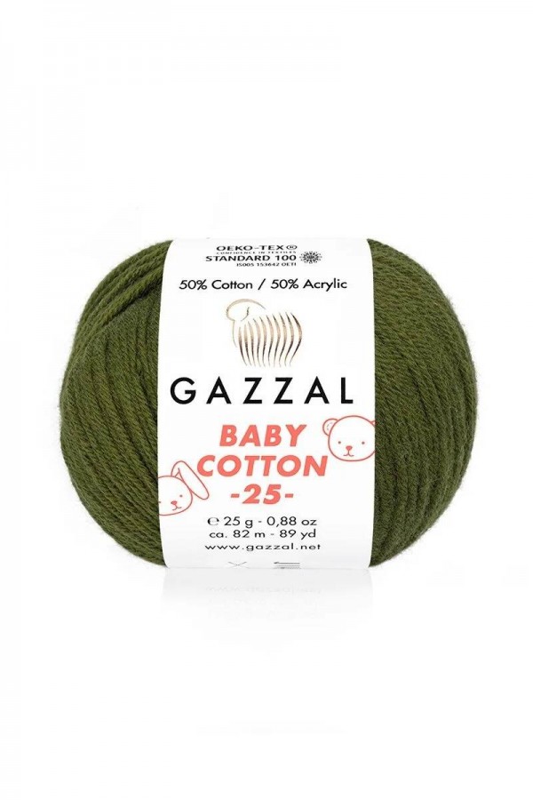 Gazzal Baby Cotton 25 El Örgü İpi Avokado 3463