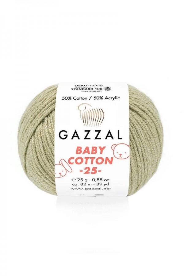 Gazzal Baby Cotton 25 El Örgü İpi Açık Yeşil 3464