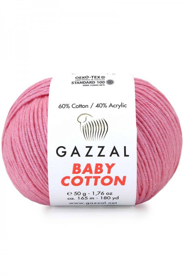 Gazzal Baby Cotton El Örgü İpi Pembe 3468