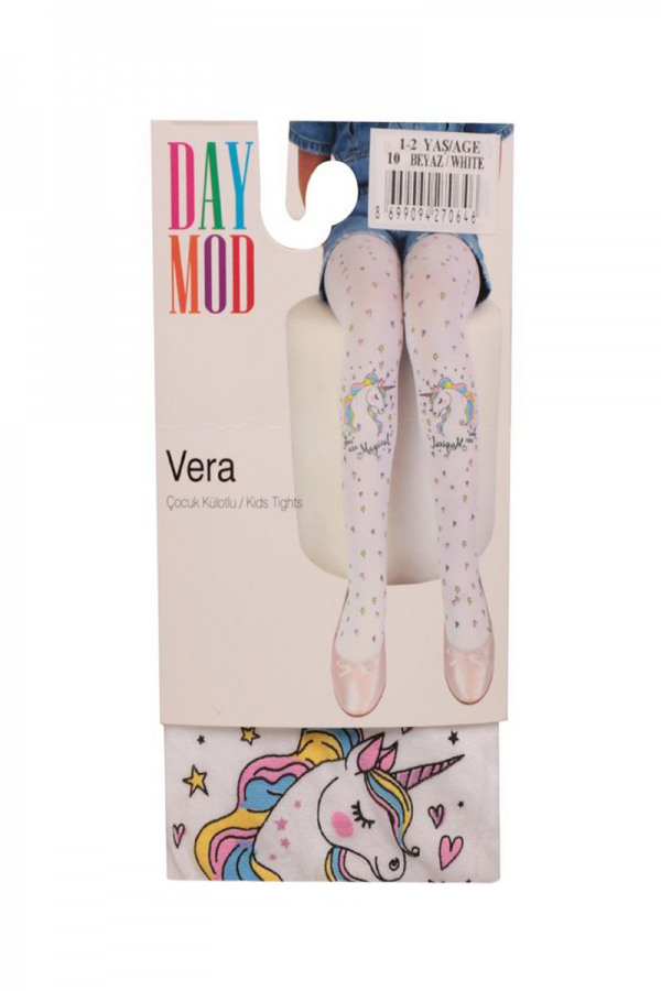 Vera Kız Çocuk Külotlu Çorap Kod/Renk: Beyaz