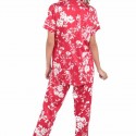 Aydoğan Desenli Poplin Gömlek Kadın Pijama Takımı 14037 Kod/Renk: Kırmızı