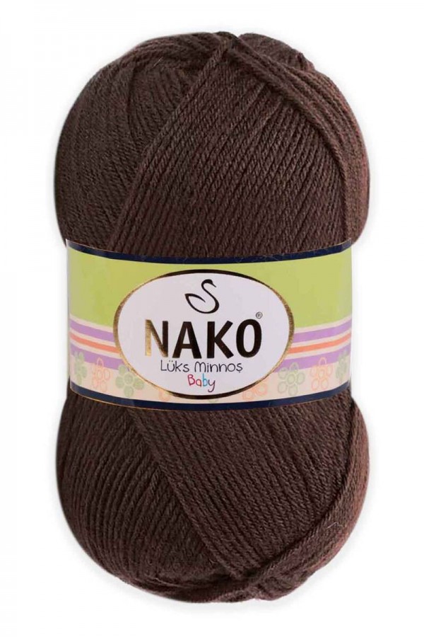 Nako Lüks Minnoş El Örgü İpi  Kod/Renk: Kahverengi 1182