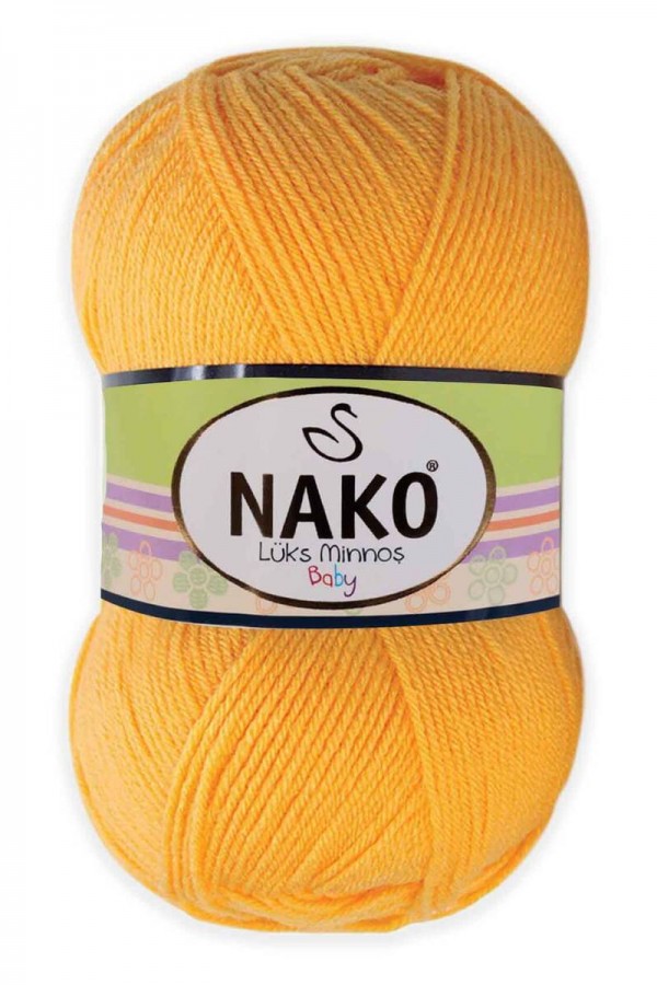 Nako Lüks Minnoş El Örgü İpi  Kod/Renk: Koyu Sarı 3639