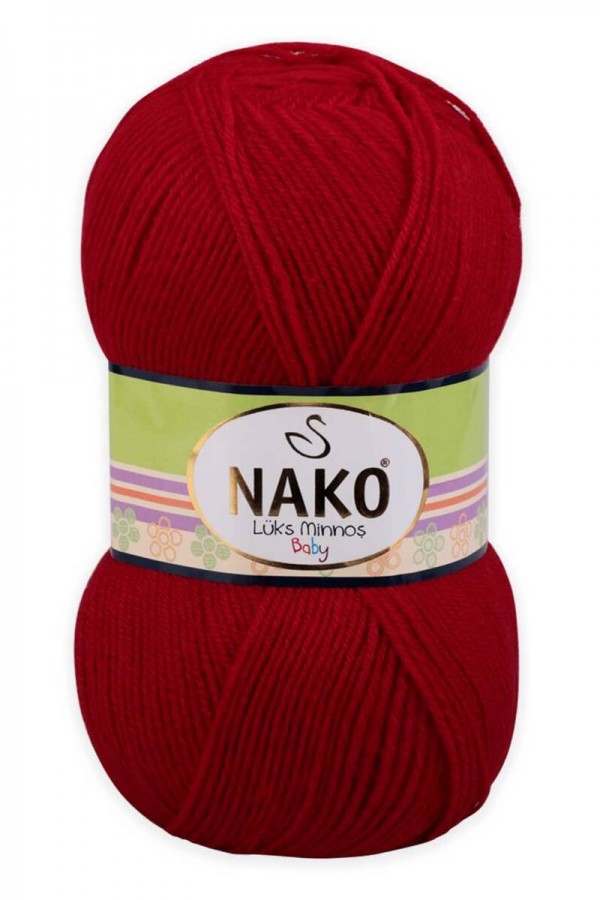 Nako Lüks Minnoş El Örgü İpi  Kod/Renk: Karmen Kırmızı 3641
