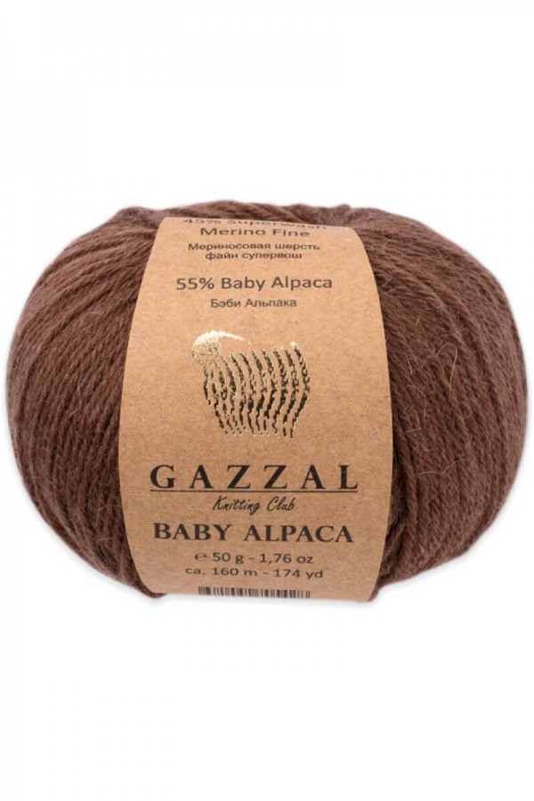Gazzal Baby Alpaca El Örgü İpi 50 Gr Kod/Renk: Kahverengi 46002