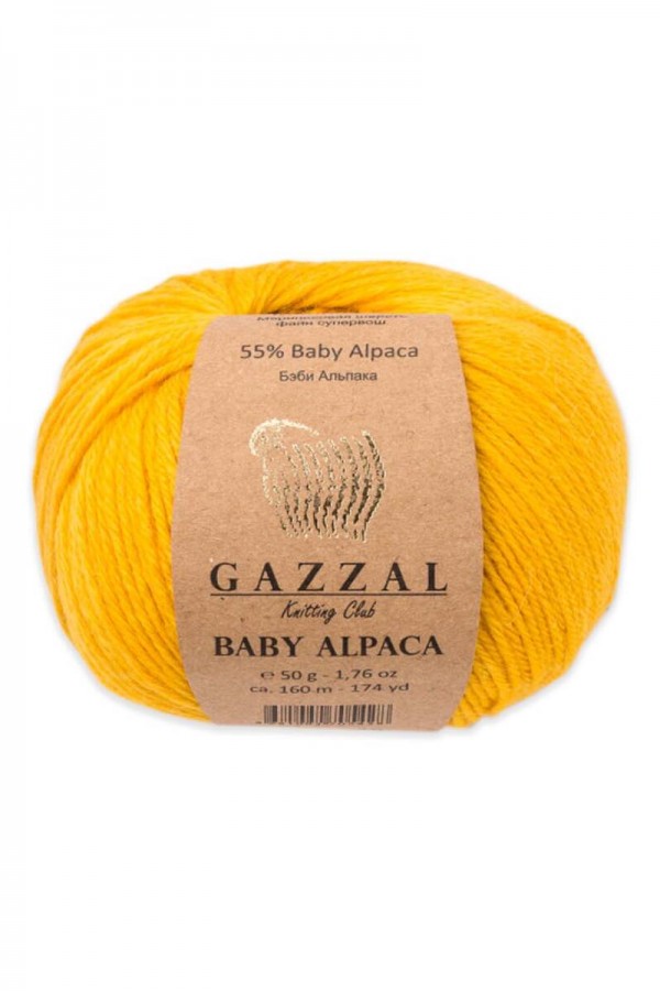 Gazzal Baby Alpaca El Örgü İpi 50 Gr Kod/Renk: Altın Sarısı 46003