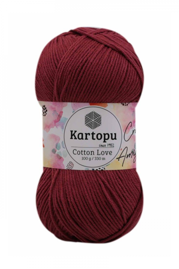 Kartopu Cotton Love El Örgü İpi  Kod/Renk: Açık Bordo K104