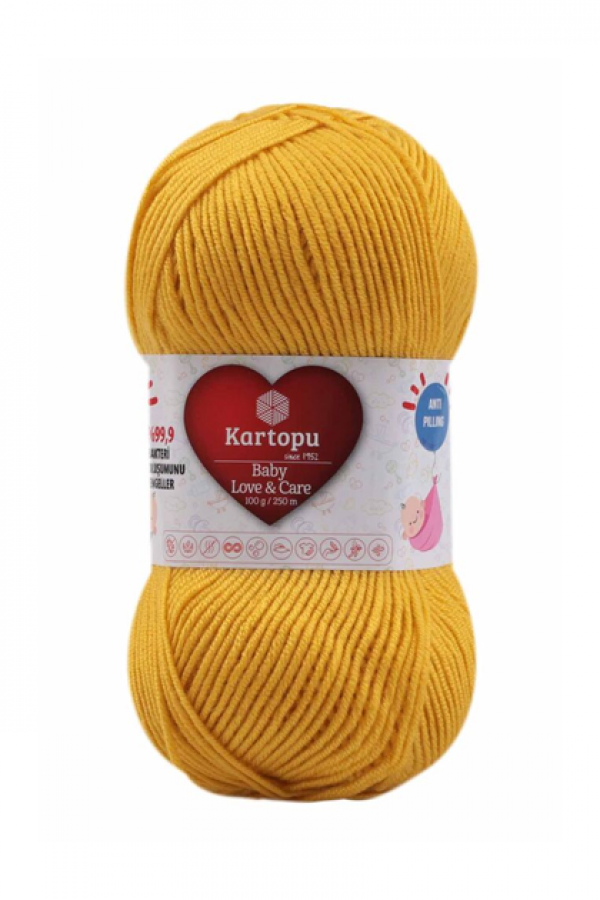 Kartopu Baby Love & Care  El Örgü İpi  Kod/Renk: Sarı K1321