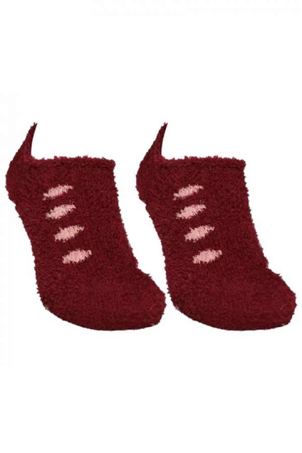 Sabab Kadın Puantiyeli Peluş Çorap 48800 Kod/Renk: Bordo