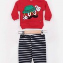 Şapkalı Erkek Çocuk Pijama Takımı Kod/Renk: Kırmızı