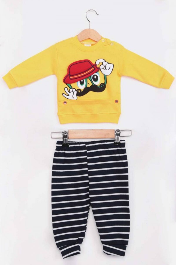 Şapkalı Erkek Çocuk Pijama Takımı Kod/Renk: Sarı