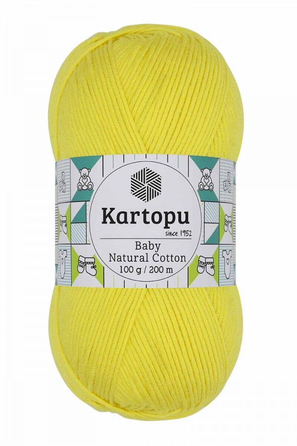 Kartopu Baby Natural Cotton El Örgü İpi  Limon Sarı K326