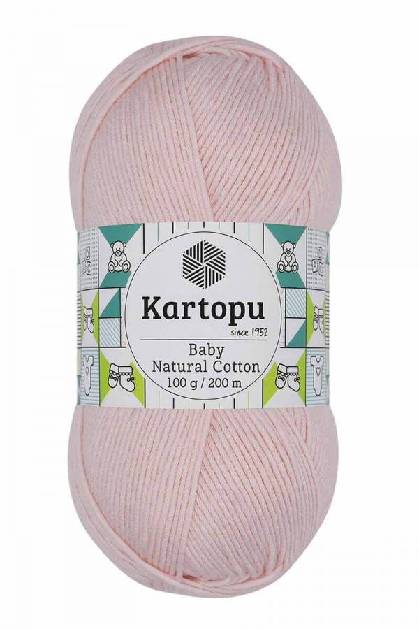 Kartopu Baby Natural Cotton El Örgü İpi  Toz Pembe K1562