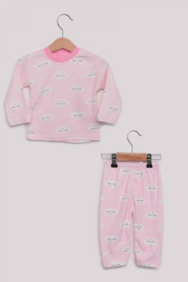 Bulut Desenli Bebek Pijama Takımı Kod/Renk: Pembe