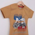 Baskılı Kısa Kollu Erkek Çocuk T-Shirt 003 Kod/Renk: Hardal