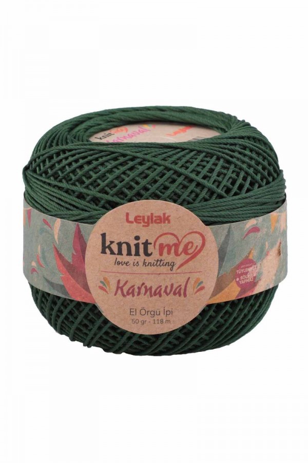 Knit Me Karnaval El Örgü İpi Koyu Yeşil 00063 50 Gr.