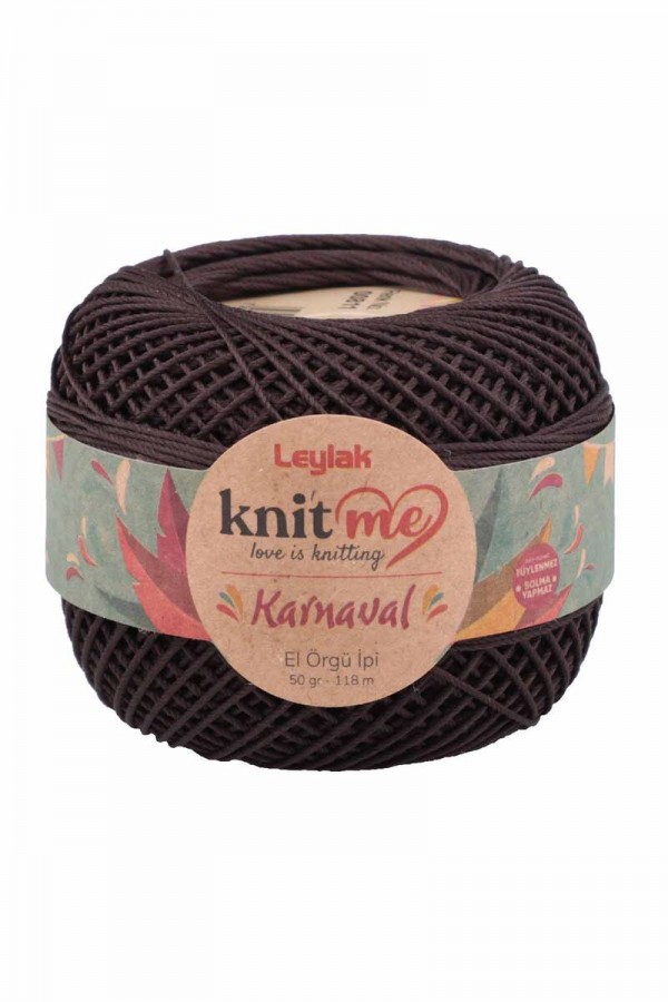 Knit Me Karnaval El Örgü İpi Koyu Kahverengi 00811 50 Gr.
