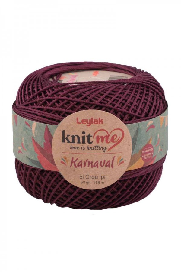 Knit Me Karnaval El Örgü İpi Patlican Moru 01851 50 Gr.