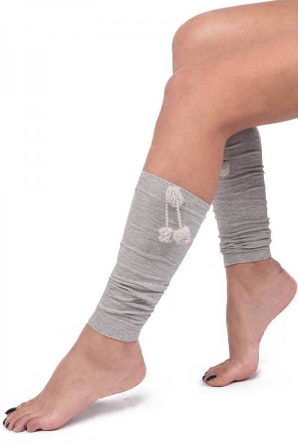 Kadın Ponponlu Tozluk Çorap Kod/Renk: Gri