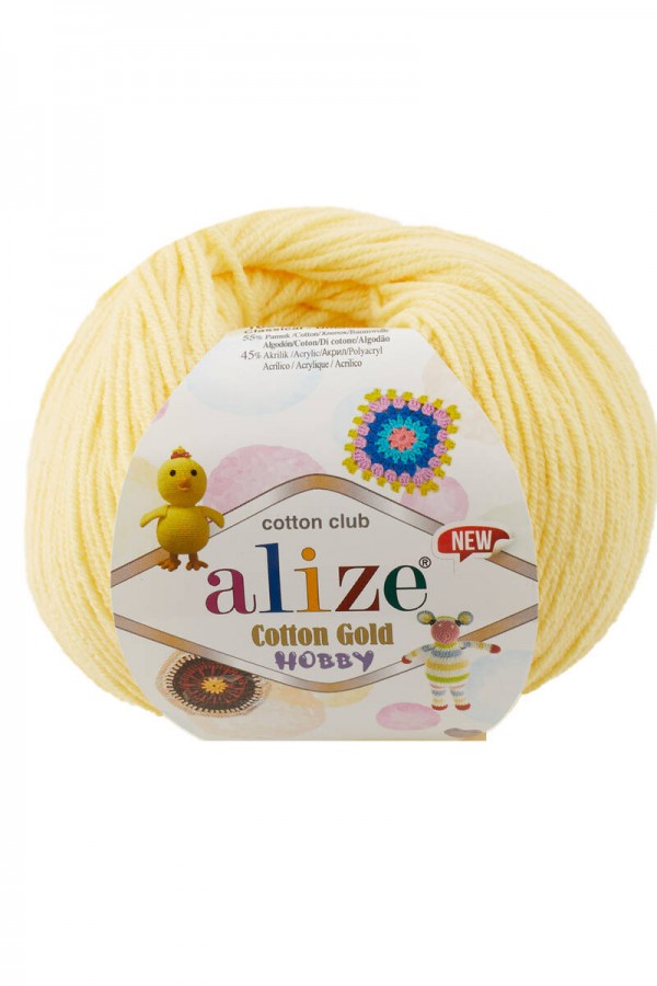 Alize Cotton Gold Hobby New El Örgü İpi Açık Sarı 187
