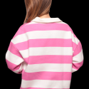 Çizgili 3 İplik Kadın Sweatshirt 5806 Kod/Renk: Pembe
