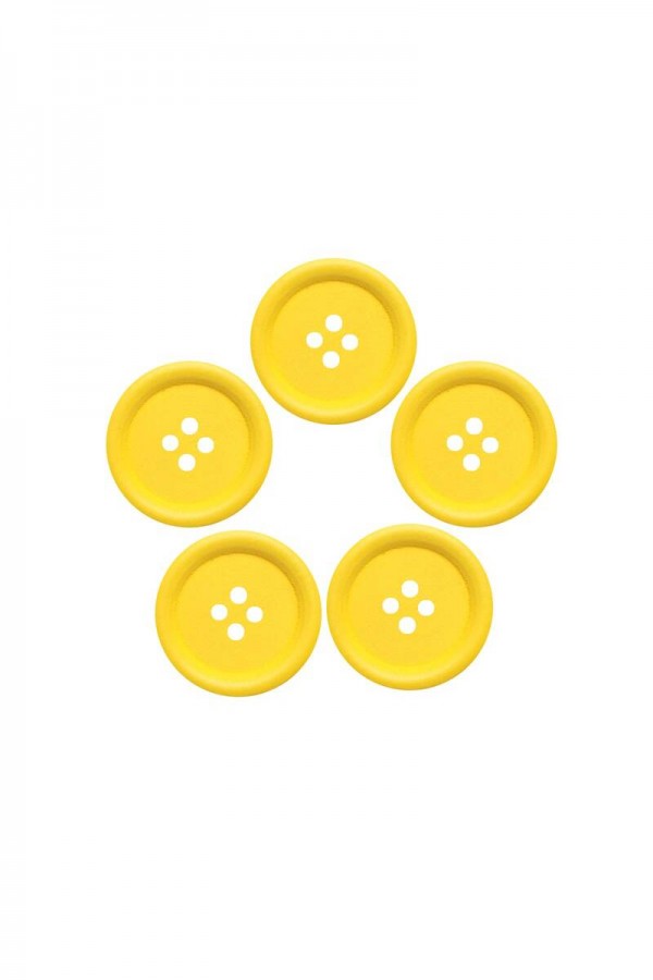 Renkli Ahşap Düğme 1556 5'Li Kod/Renk: Sarı