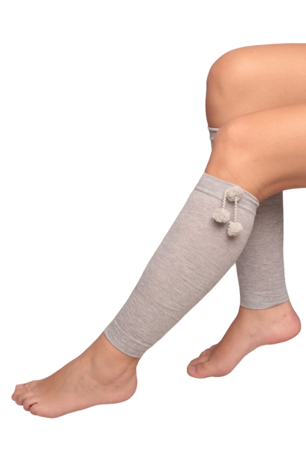 Kadın Ponponlu Tozluk Çorap Kod/Renk: Gri Melanj