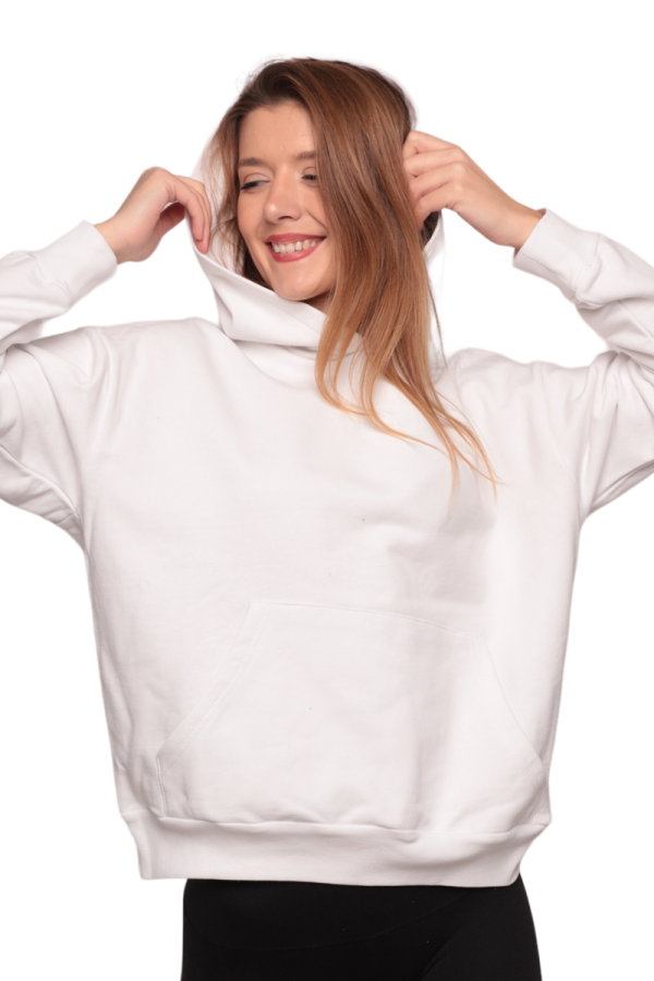 Kapşonlu Kadın Sweatshirt 0161 Kod/Renk: Beyaz